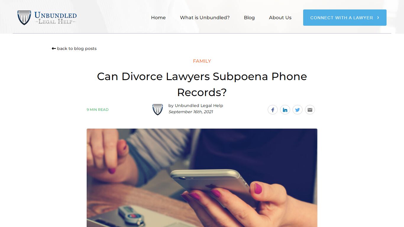 Can Divorce Lawyers Subpoena Phone Records? - Unbundled Legal Help