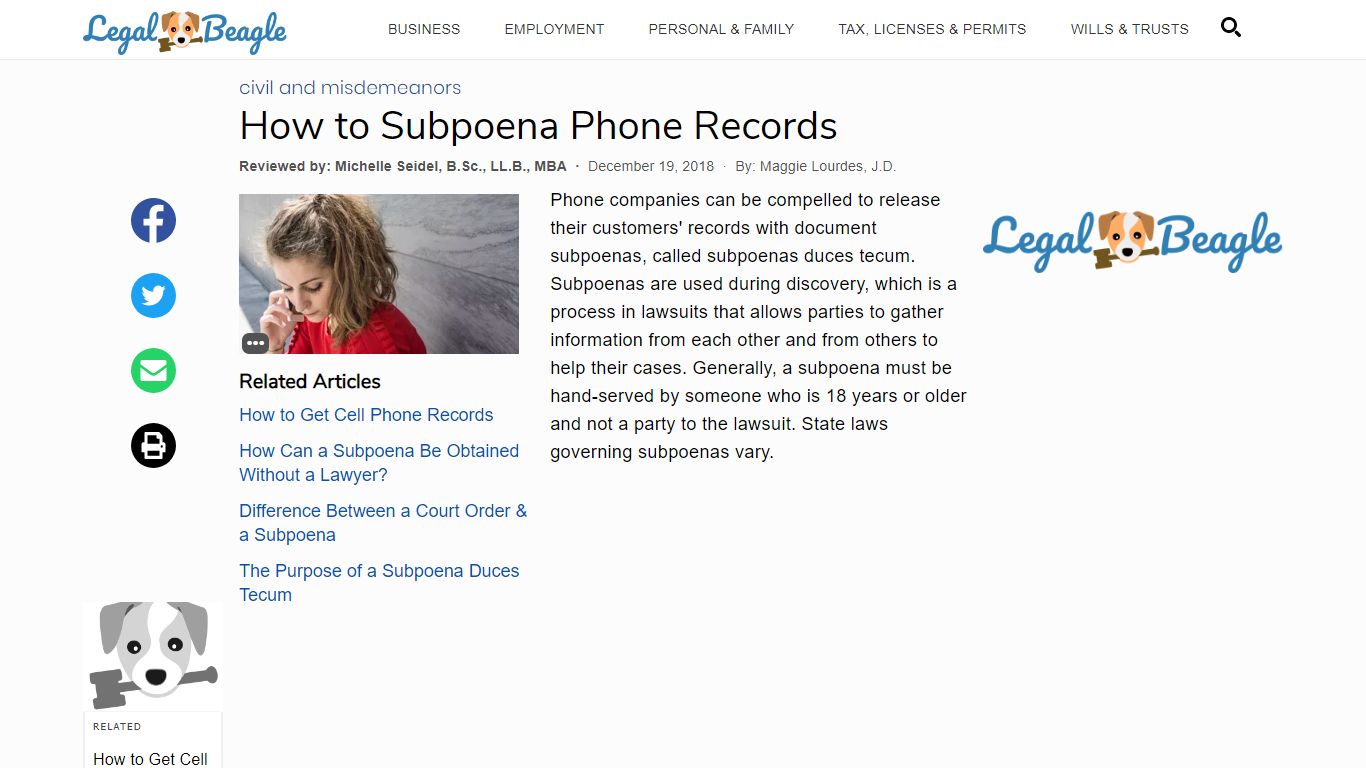 How to Subpoena Phone Records | Legal Beagle