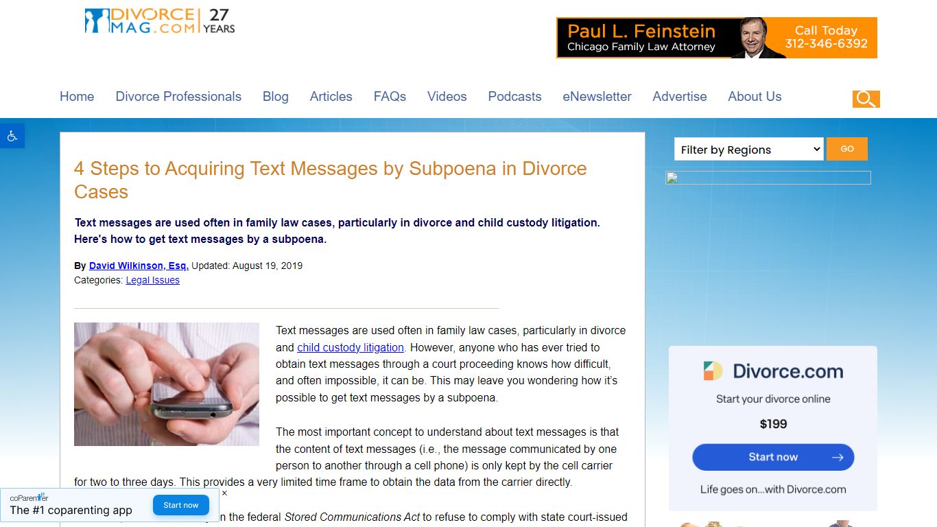 4 Steps to Acquiring Text Messages by Subpoena in Divorce Cases